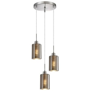 ESPEJO Pendant Lamp Light Interior ES x 3 72W Chrome Glass Oblong Round Base