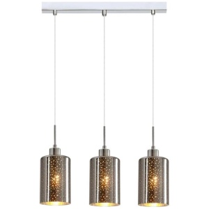 ESPEJO Pendant Lamp Light Interior ES x 3 72W Chrome Glass with Dotted Effect Square Base