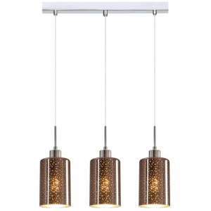 ESPEJO Pendant Lamp Light Interior ES x 3 72W Copper Glass with Dotted Effect Square Base