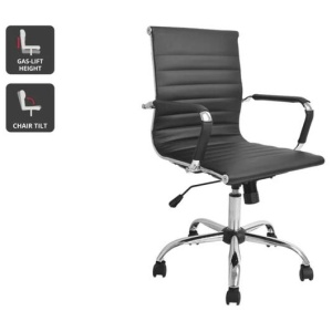 Eames Low Back Ribbed Office Computer Work Task Chair Replica - Black