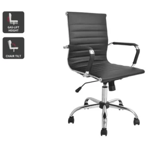 Eames Low Back Ribbed Office Computer Work Task Chair Replica - Black