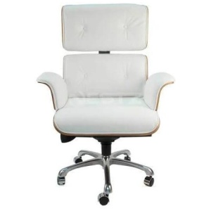 Eames Replica Executive Manager Luxury Office Work Chair Rose Wood - White