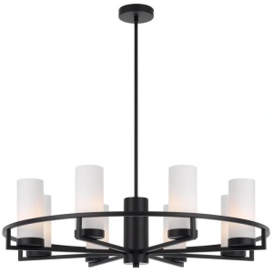 Eamon Modern Pendant Hanging Lamp Light Metal Glass Black Opal Matt