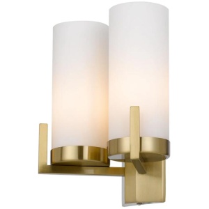 Eamon Modern Wall Lamp Light Metal Glass Brass Opal Matt