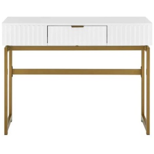 Edinburg Wooden Dressing Console Hall Table Metal Frame W/ 1-Drawer - White