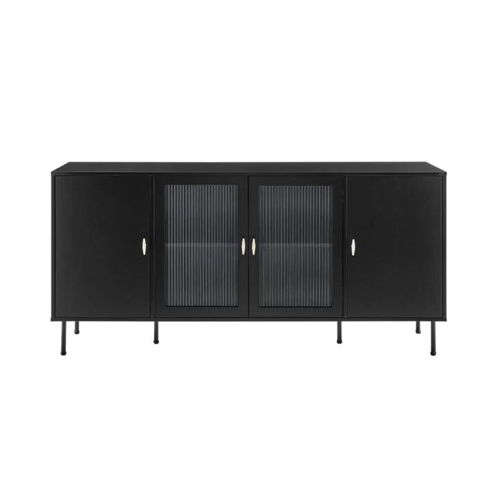 Edward Buffet Unit Sideboard Storage Cabinet Unit - Black