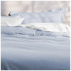 Egyptian Royale Quilt Cover Set - Egyptian Cotton, Queen, Soft Blue - Canningvale