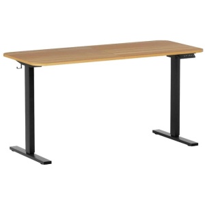 Electric Standing Desk 140cm Adjustable Height Motorised Home Office Desk Oak Black