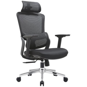 Elena High Back Fabric Seat Ergonomic Office Chair In Black