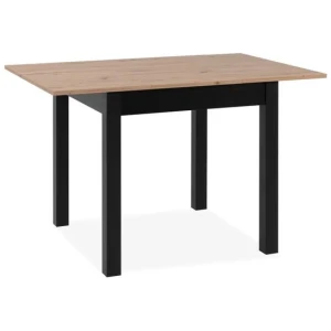 Elena Wooden Extendable Square Rectangular Dining Table 80-120cm - Black/Oak