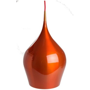 Elias Modern Classic Metal Wine Glass Pendant Light Lamp High Gloss Shiny Finish- Orange