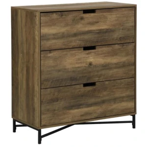 Elijah Industrial Chest Of 3-Drawers Tallboy Storage Cabinet - Old Wood