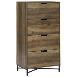 Elijah Industrial Chest Of 4-Drawers Tallboy Storage Cabinet - Old Wood