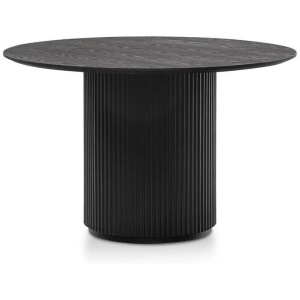 Elino 1.2m Round Wooden Dining Table - Black by Interior Secrets - AfterPay Available