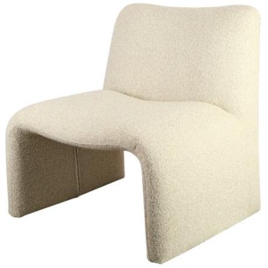 Elise Boucle Fabric Occasional Lounge Accent ArmChair Beige