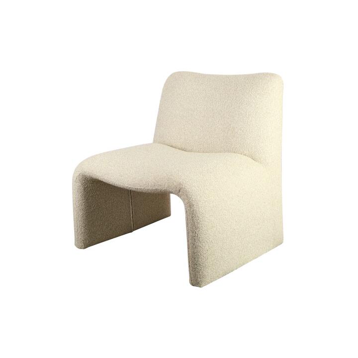 Elise Boucle Fabric Occasional Lounge Accent ArmChair Beige