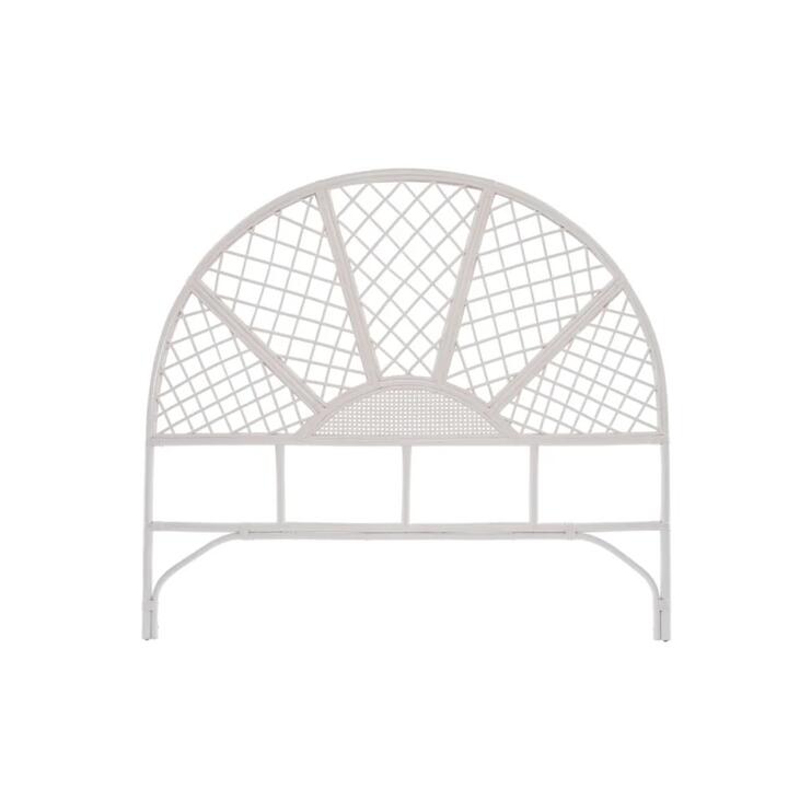 Elise Rattan Eco Friendly Bed Head Headboard Queen Size - White