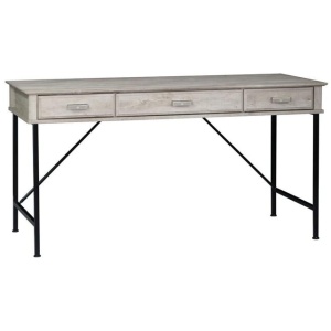 Elle 3-Drawers Office Study Writing Computer Desk - Washed Grey