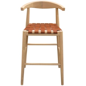 Elliot Genuine Leather Barstool - Set of 2 (Natural)