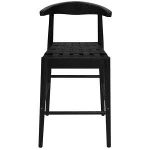 Elliot Leather Kitchen Counter Stool (Black)