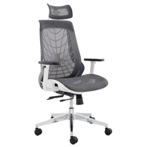 Elliot Office Computer Work Task Chair - White Frame/ Grey