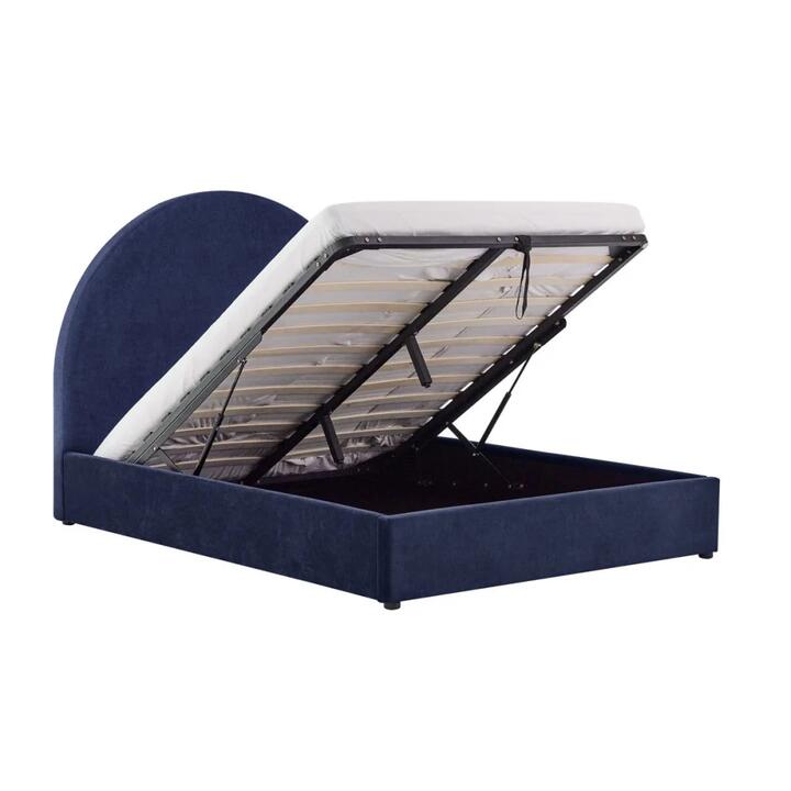 Eloise Curved Gas Lift Bed Frame - Navy, Queen