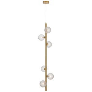 Elson Modern Pendant Hanging Lamp Light Metal Glass Antique Gold Clear Polished