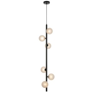 Elson Modern Pendant Hanging Lamp Light Metal Glass Black Frost Matte