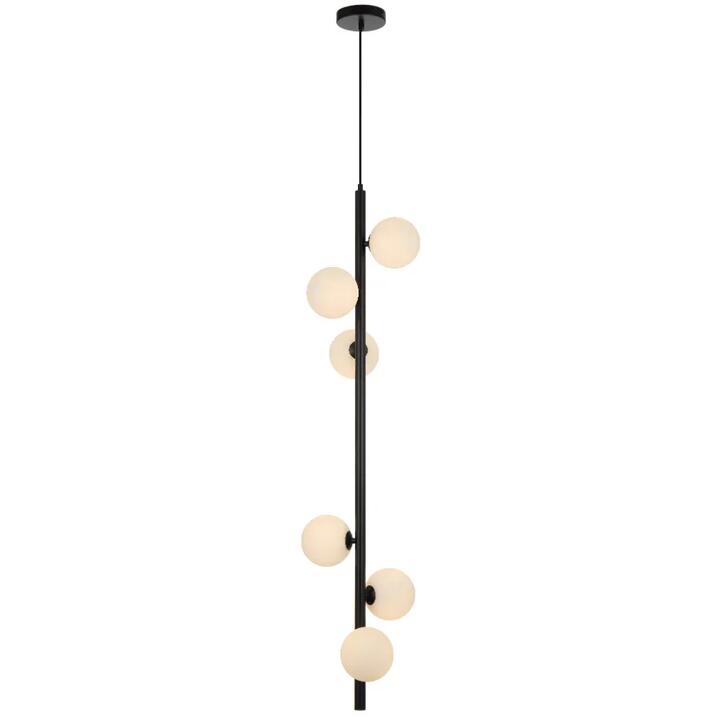 Elson Modern Pendant Hanging Lamp Light Metal Glass Black Opal Matt Matte