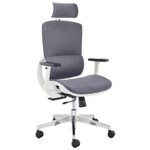 Emerson Mesh Ergonomic Office Computer Chair White Frame Grey