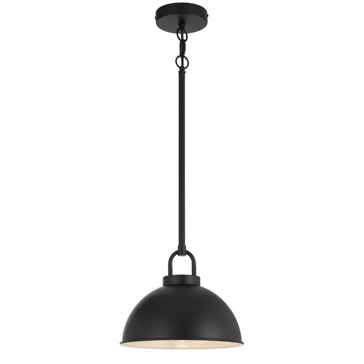 Emerson Vintage Pendant Hanging Lamp Light Metal Black Satin
