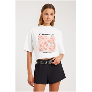 Ena Pelly Coral Floral Tee Vintage White