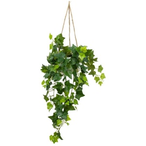 English Ivy Artificial Fake Hanging Planter 98cm Decorative W/ Rope - Green