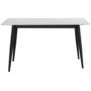 Eniko Rectangular Sintered Stone Dining Table 160cm - Black & White