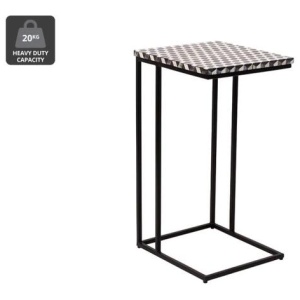 Enzo Bone Inlay End Lamp Side Table