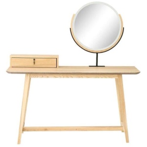 Epica 1-Drawer Console Dressing Table With Mirror - Natural