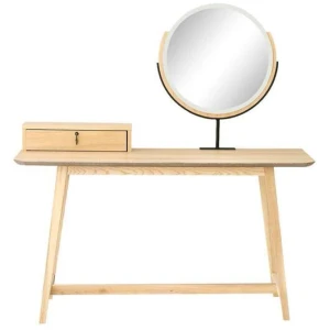 Epica 1-Drawer Console Dressing Table With Mirror - Natural