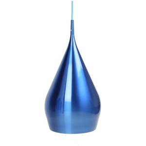 Erissa Modern Classic Sleek Contour Wine Glass Metal Pendant Light Lamp - Blue