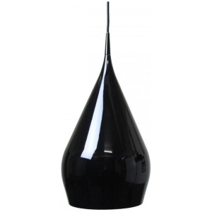 Erissa Modern Classic Sleek Contour Wine Glass Metal Pendant Light Lamp - Glossy Black