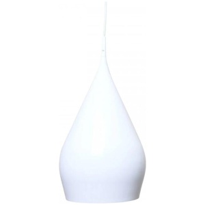 Erissa Modern Classic Sleek Contour Wine Glass Metal Pendant Light Lamp - Glossy White