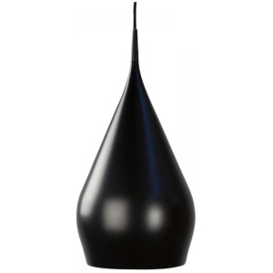 Erissa Modern Classic Sleek Contour Wine Glass Metal Pendant Light Lamp - Matte Black