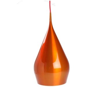 Erissa Modern Classic Sleek Contour Wine Glass Metal Pendant Light Lamp - Orange