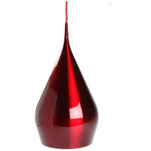 Erissa Modern Classic Sleek Contour Wine Glass Metal Pendant Light Lamp - Red