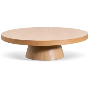 Erna 1.1m Round Coffee Table - Natural Oak by Interior Secrets - AfterPay Available