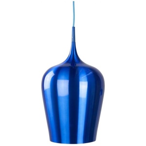 Ernani Metal Wine Glass Cord Drop Pendant Light Lamp High Gloss Finish- Blue