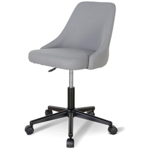 Ernesto Grey Fabric Office Chair - Black Base by Interior Secrets - AfterPay Available