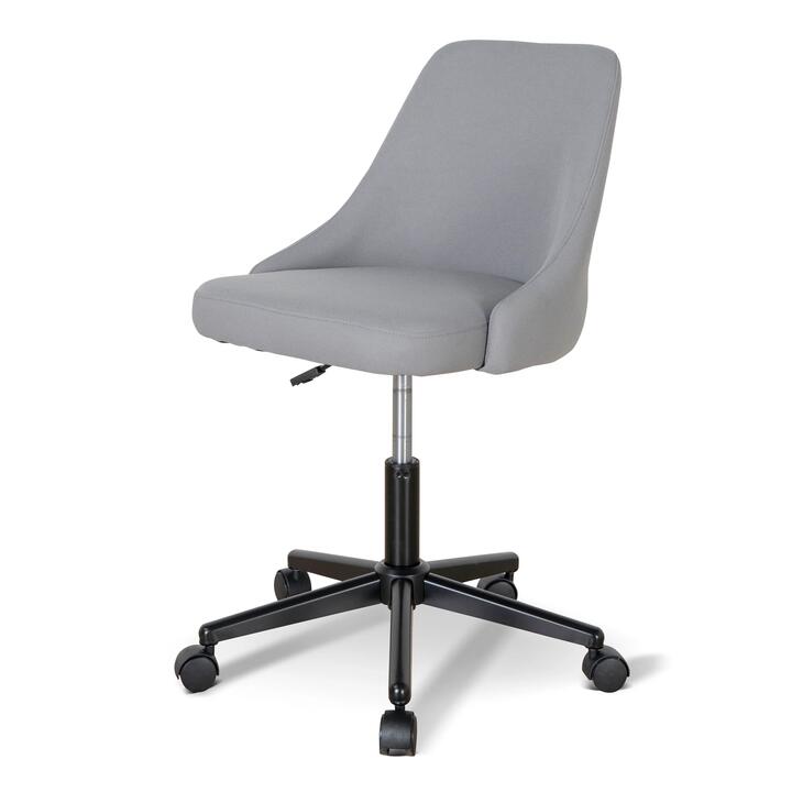 Ernesto Grey Fabric Office Chair - Black Base by Interior Secrets - AfterPay Available