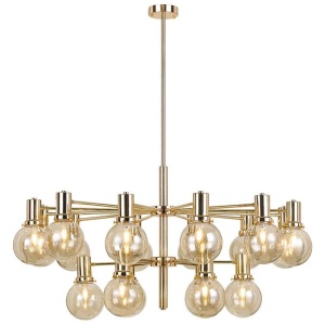 Escoda Modern Pendant Hanging Lamp Light Metal Amber Gold Gloss