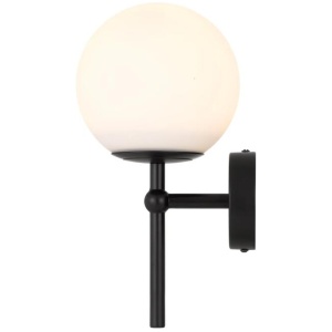 Eterna Contemporary Wall Lamp Light Glass Metal Black Opal Matt