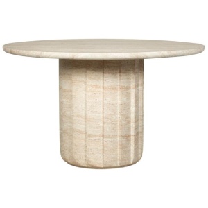Etrusca 1.3m Round Concrete Dining Table - Light Travertine Look by Interior Secrets - AfterPay Available